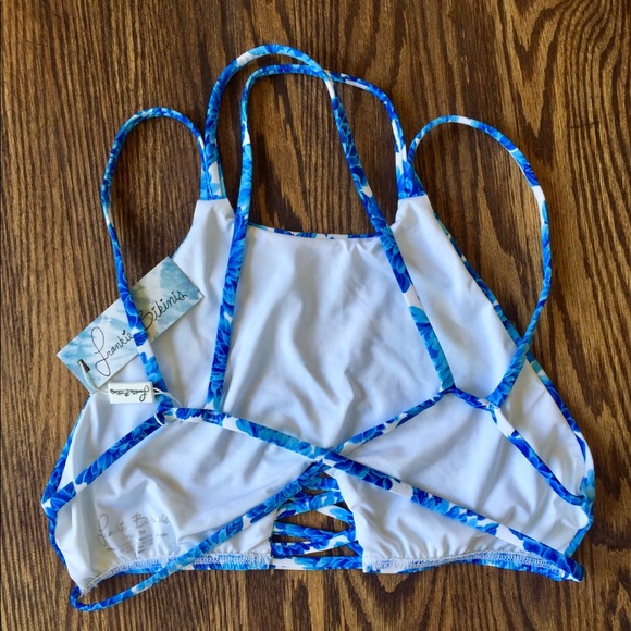 Frankie’s Bikinis Blue Dahlia Swimsuit Pair - Picture 6 of 7